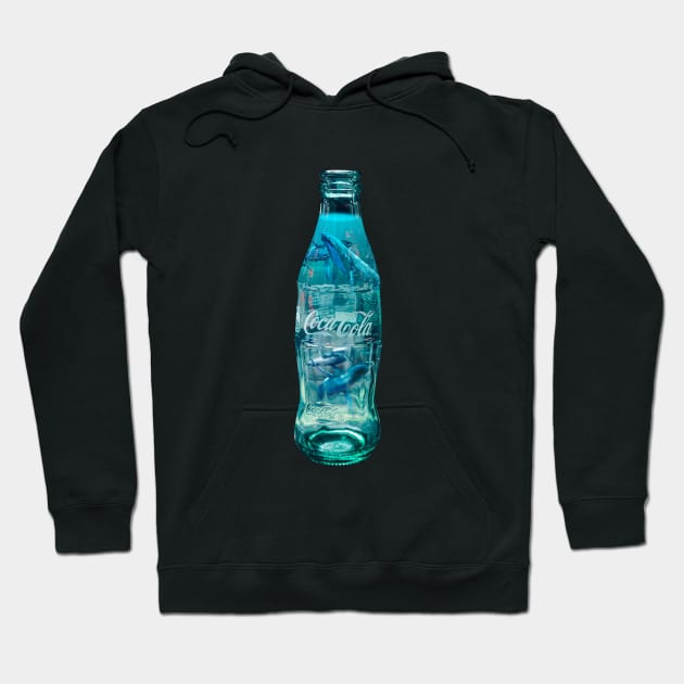 Whale Swimming in a Coke Bottle Hoodie by DavidLoblaw